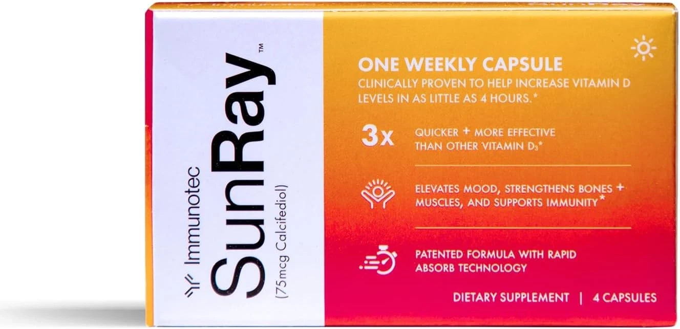 Sunray® Calcifediol Vitamin D Supplement | Fast-Acting Once-Weekly Vitamin D