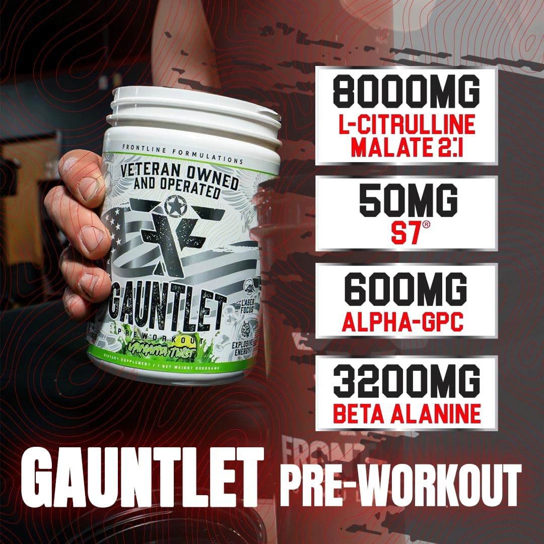 Gauntlet Pre-Workout Powder,Explosive Workouts,Laser Focus,Mid Stim,Amazing Flav