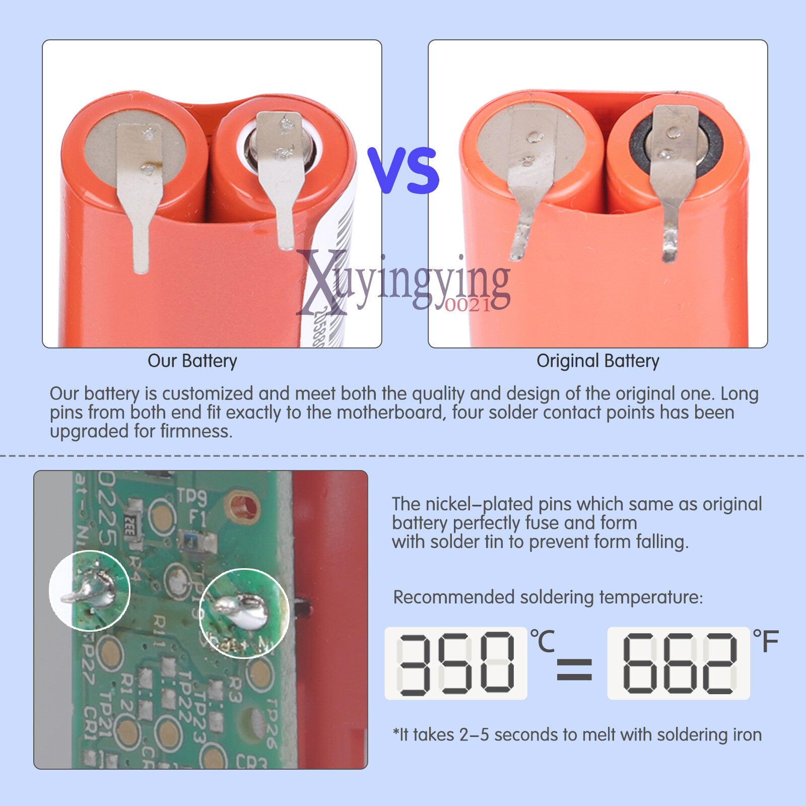 Rechargeable Battery 800mAh 2.4V for Philips HX6250 HX6240 Electric Toothbrushes