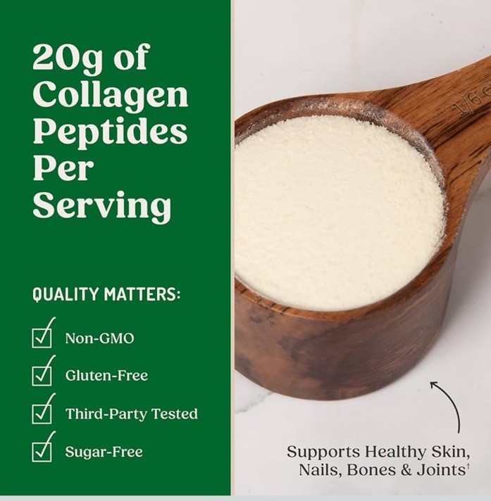 Bulletproof Collagen Peptides Powder Unflavored Grass Fed 24.3oz 60 Servings
