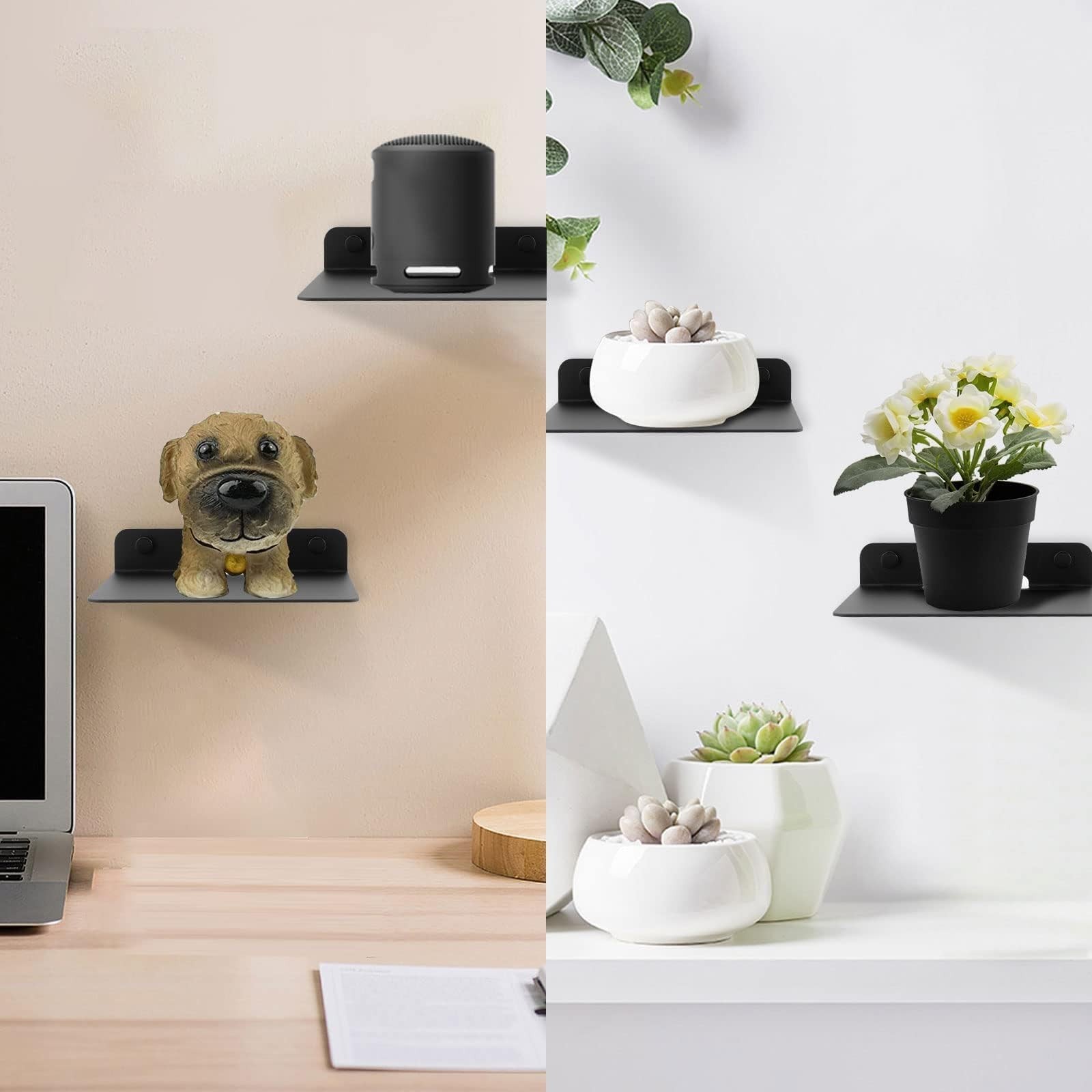 Small Speaker Wall Mount with EVA Pad,4.25×4.1 in Metal Speaker Shelf for Blu…