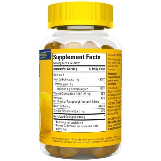 Nature Made Collagen Gummies with C & Zinc 60ct – 1 Pack