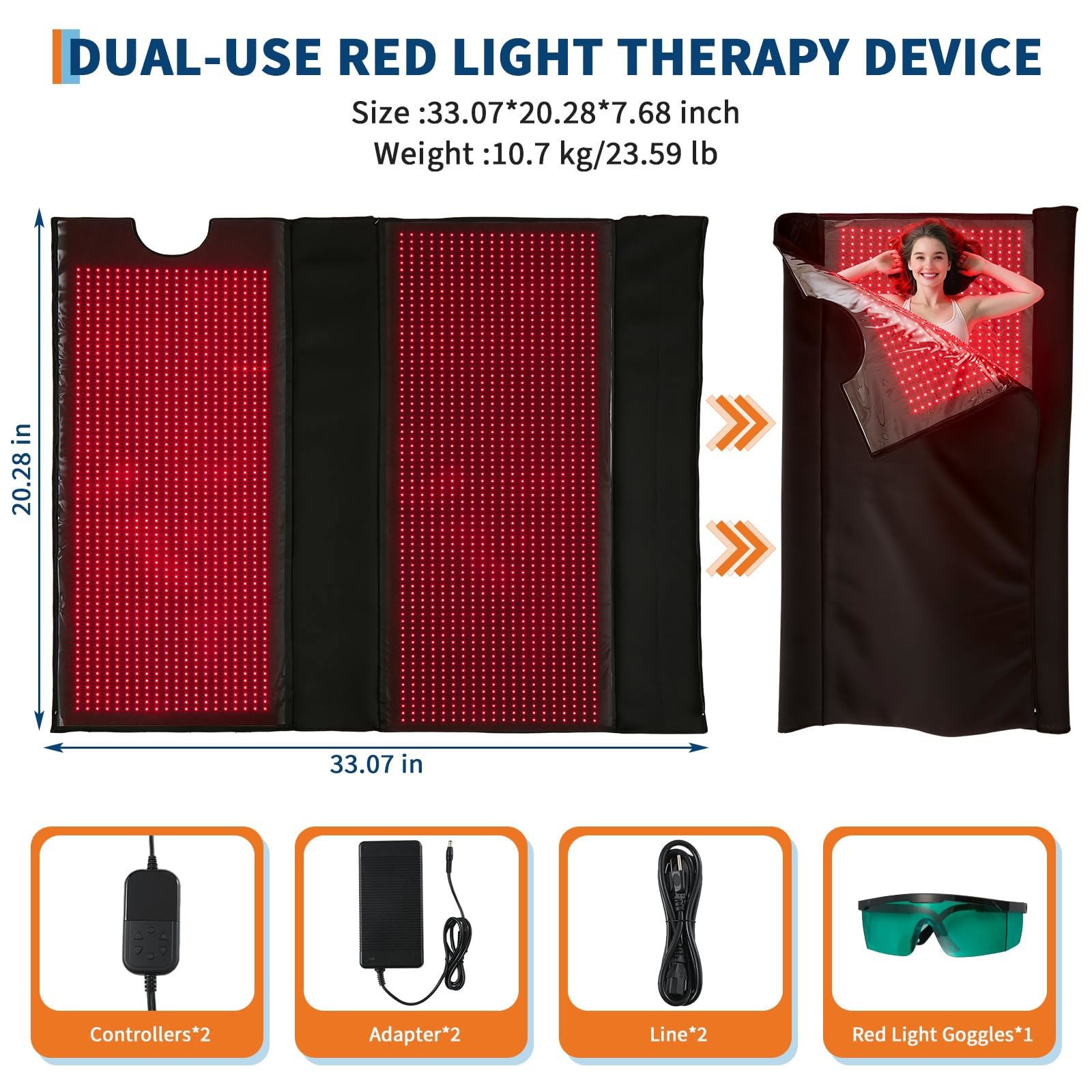 Red Light Therapy Sleeping Bag, 2680 LEDs Full Body Red Infrared Light Therapy