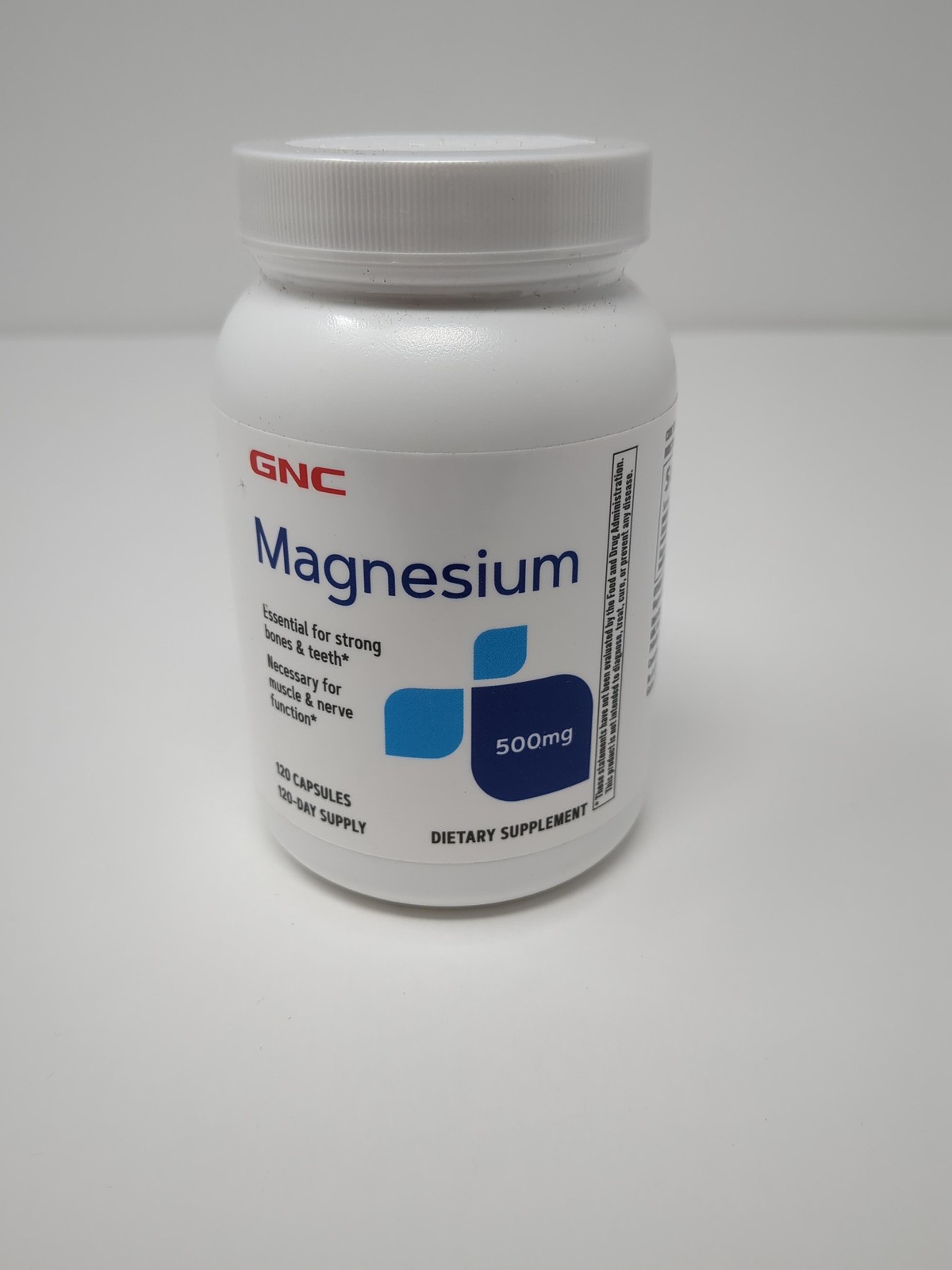 03/27 GNC Magnesium 500mg, 120 Capsules, Supports Absorption and Strong Teeth