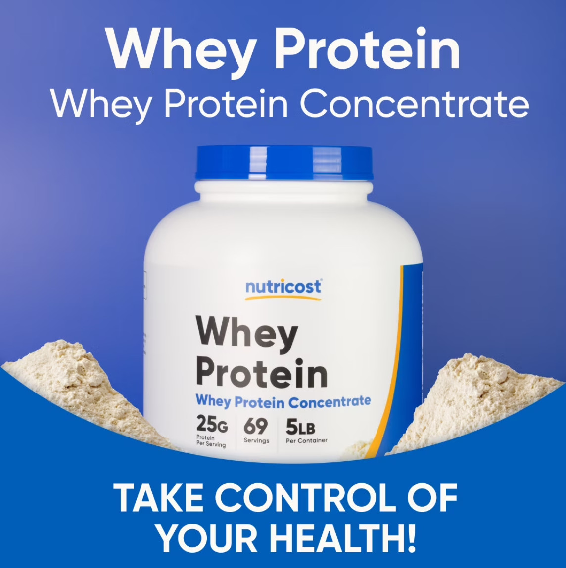 Nutricost Whey Protein Concentrate Powder (Unflavored) 5LBS