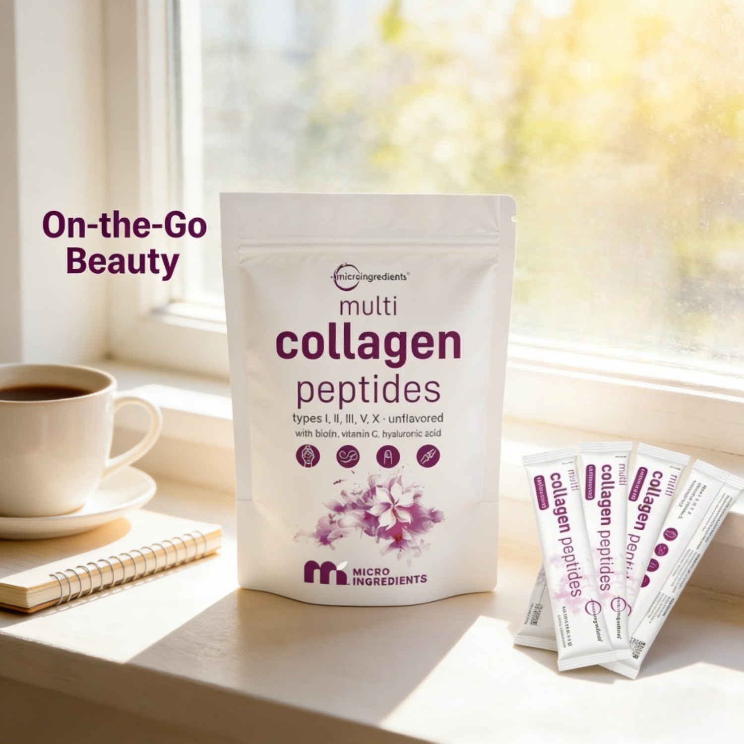 Micro Ingredients Hydrolyzed Multi Collagen (I,II,III,V,X) , Unflavored
