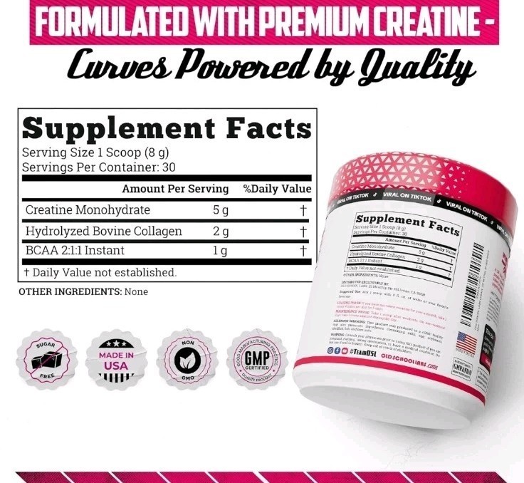 Old School Labs Creatine Monohydrate for Women 240g 8.46oz Unflavored Powder New