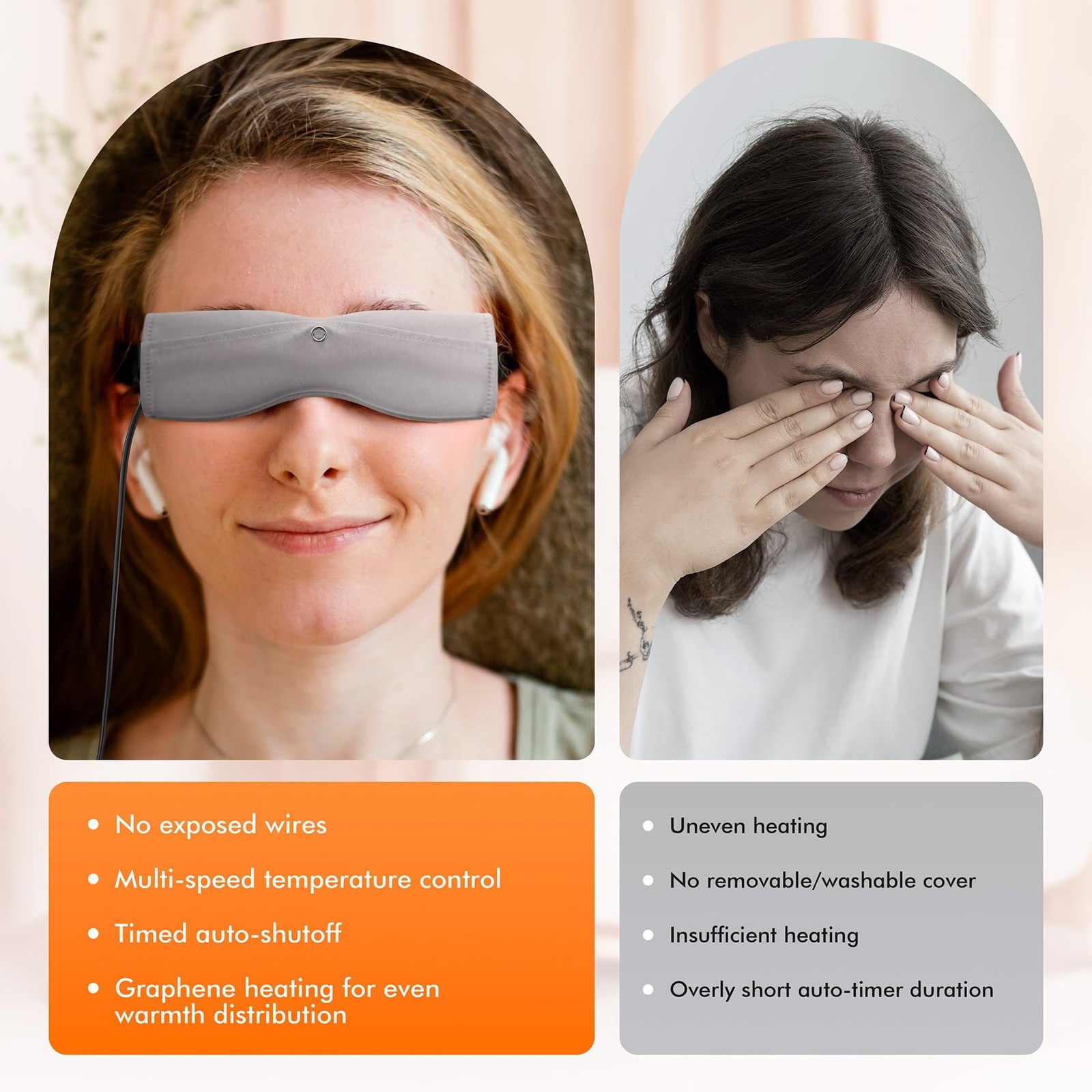 Heated Eye Mask – Warm Compress for Dry Eyes, USB Electric Heating Pad for St…