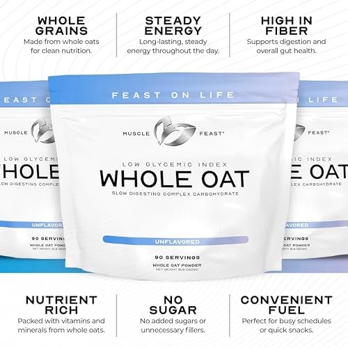All-Natural Whole Oat Powder – Non-GMO Vegan Complex Carb Fiber, 8lb – Steady En