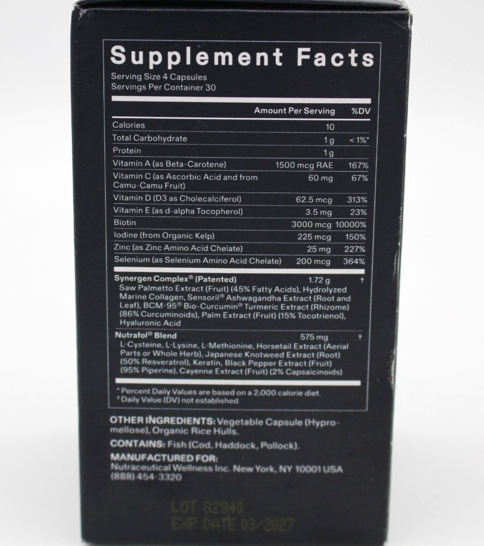 NUTRAFOL Men Hair Growth Nutraceutical 120 Capsules NEW – EXP 03/27