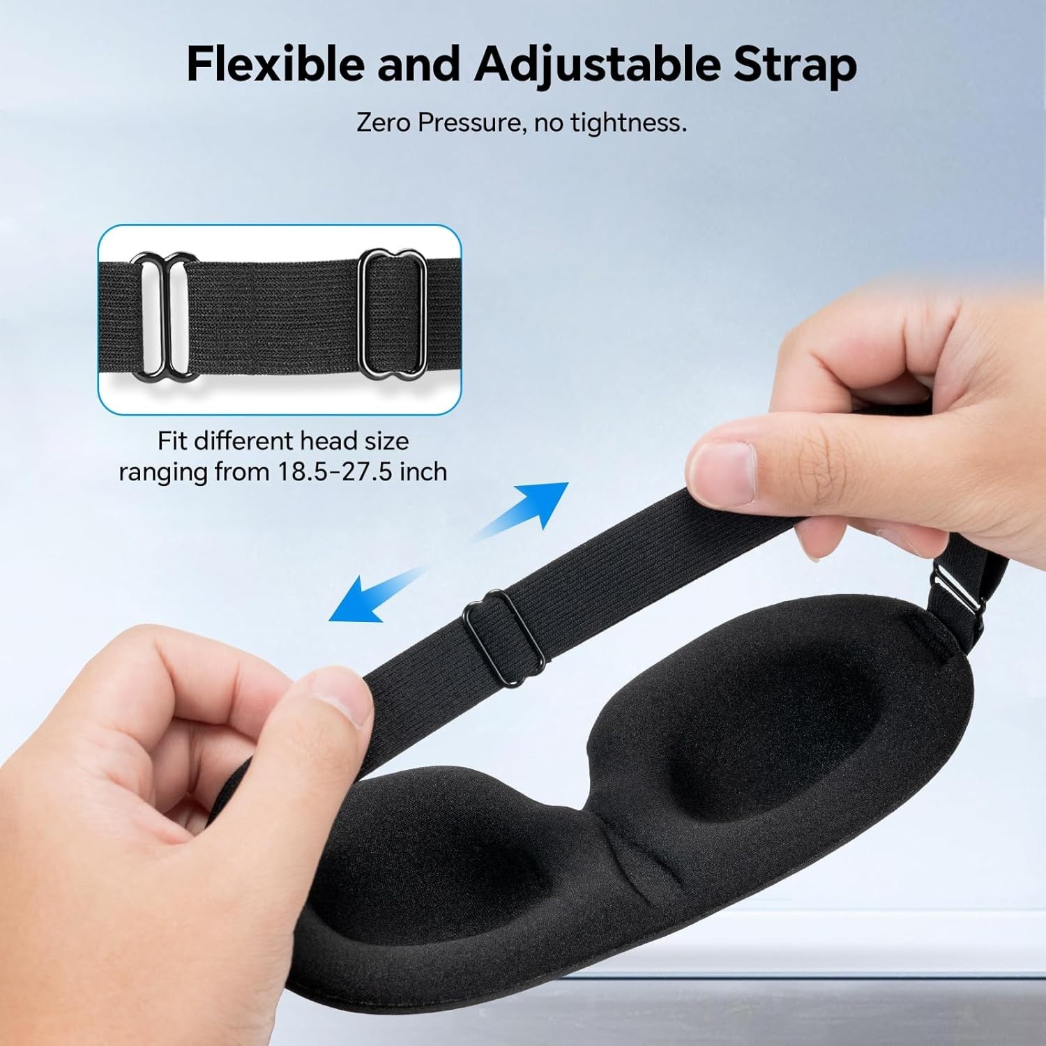 3D Sleep Mask Set of 3 for Side Sleeper Light Blocking Adjustable Eye Cover