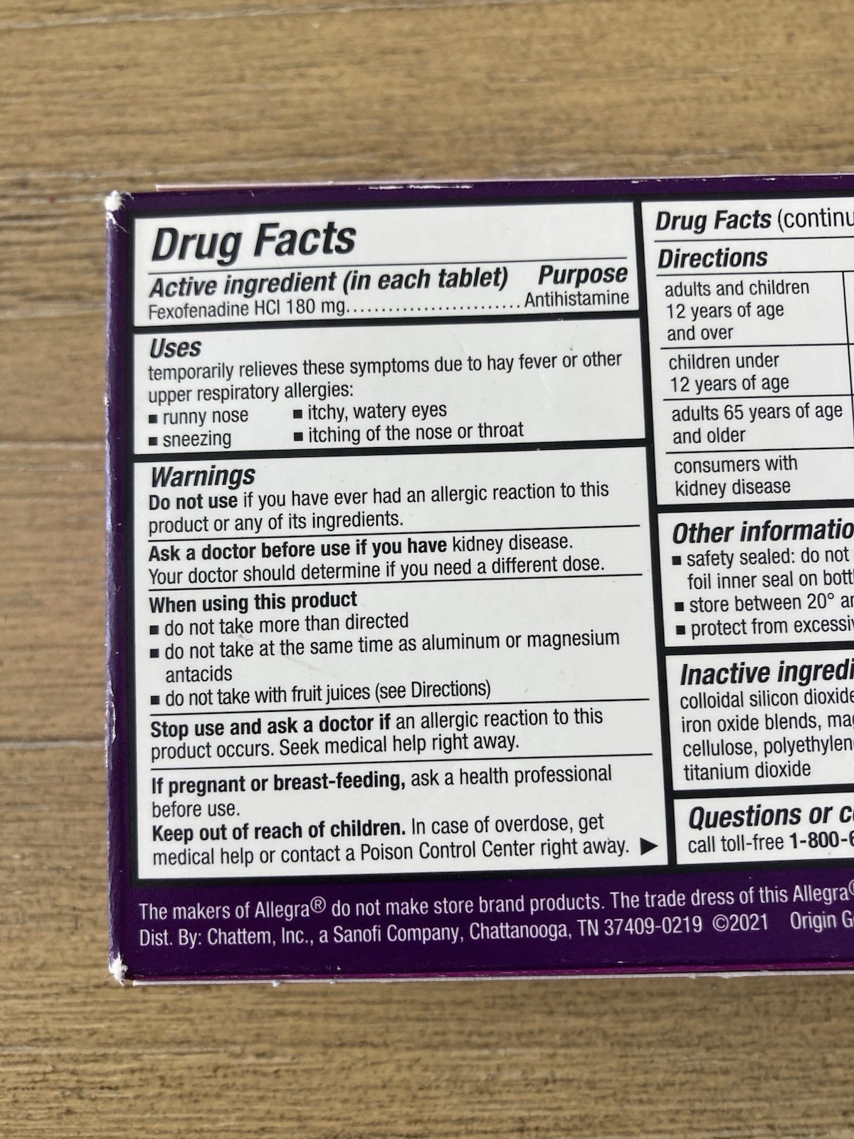 2 Allegra Allergy 24HR Fexofenadine HCL 180 mg /Antihistamine 40 Ct Exp: 10-2025