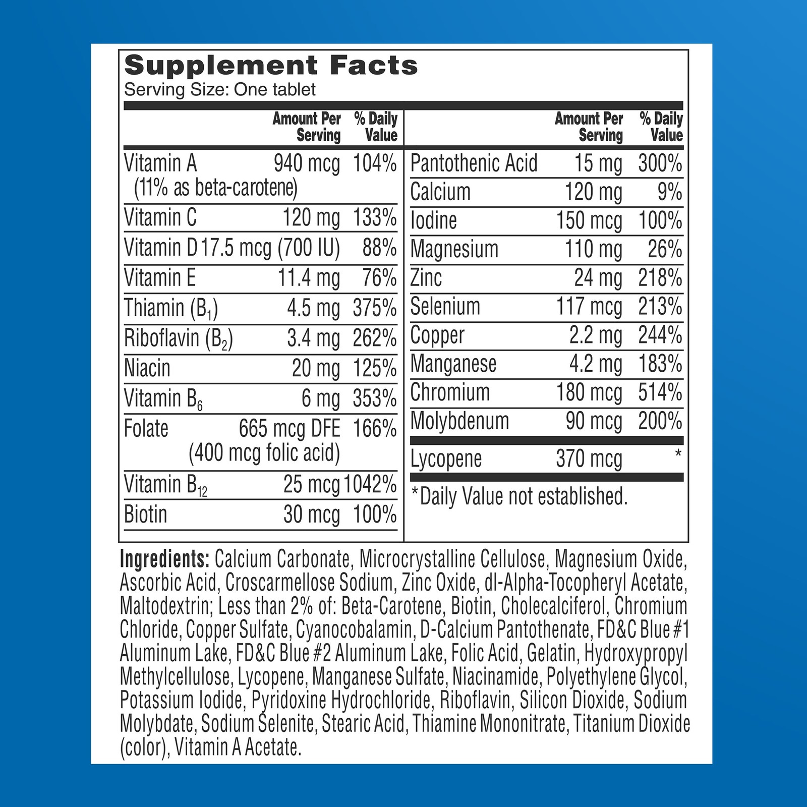 One A Day Men’s 50+ Healthy Advantage 200 Count (Pack of 1), Mint Blue