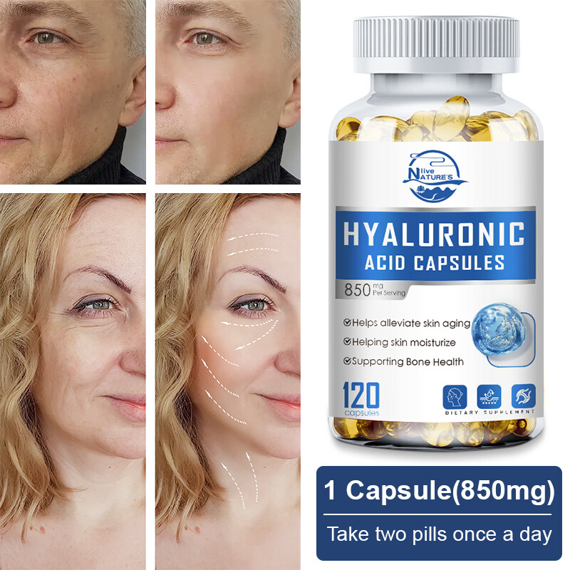 Hyaluronic Acid 850mg 4X 120 Capsules Vitamin C 30 mg For Joint and Skin Health
