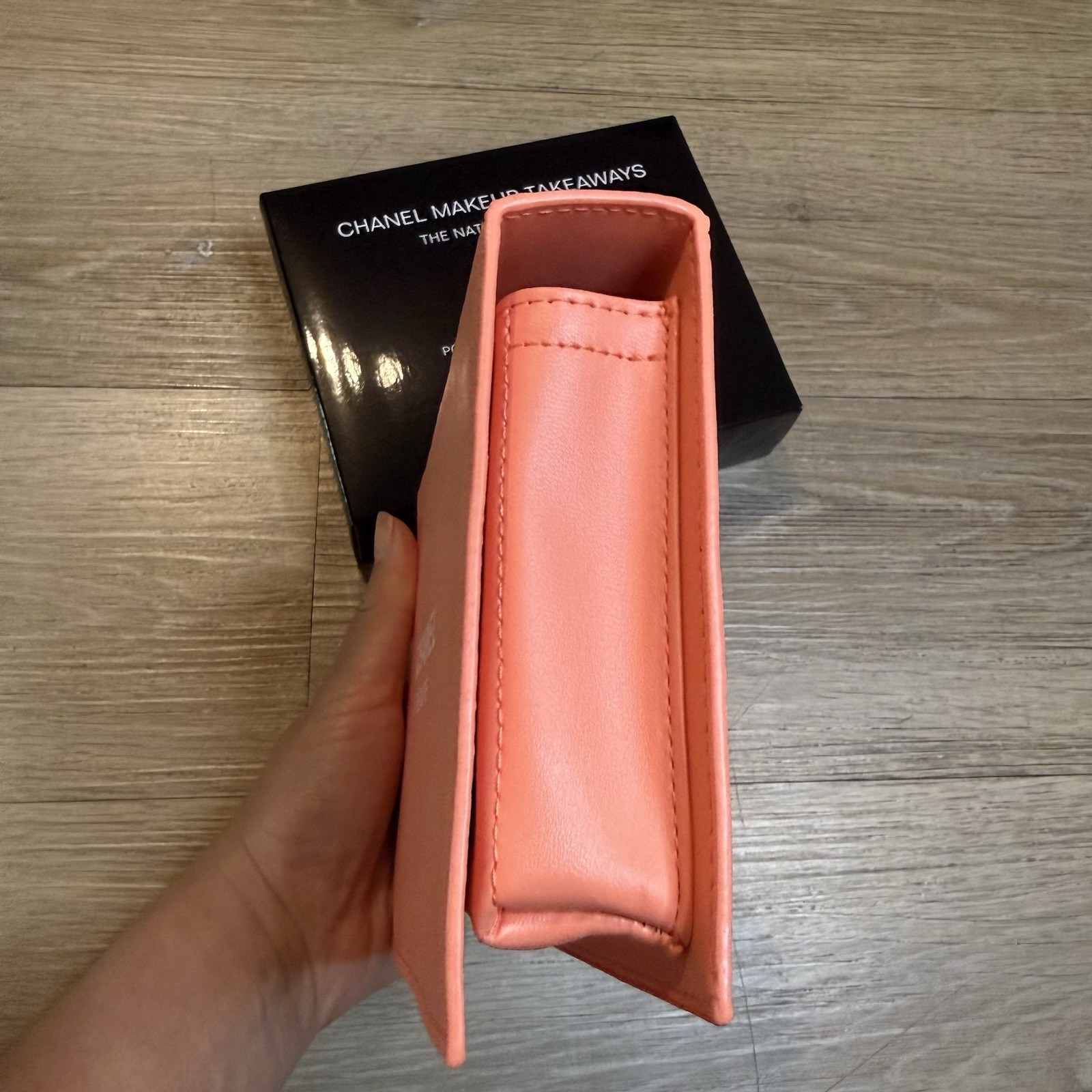 CHANEL Makeup Takeaways Nature Getaway Limited Edition Folding Makeup Bag Pink