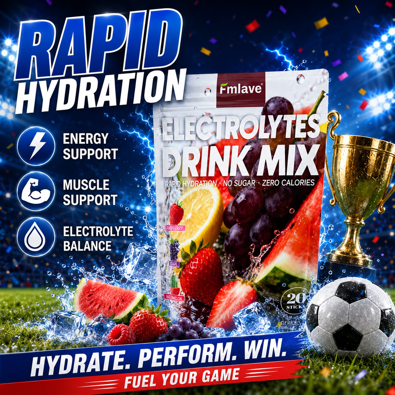 Electrolytes Powder Hydration Packets | Sugar Free Recovery Electrolyte Drink US