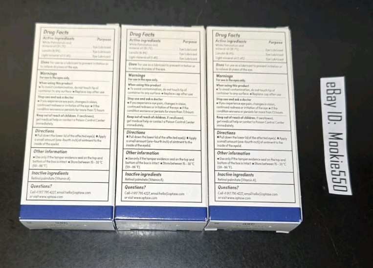 EXP 10/2028! 3 Box Optase HYLO NIGHT Eye Ointment (5g) Preservative Free!