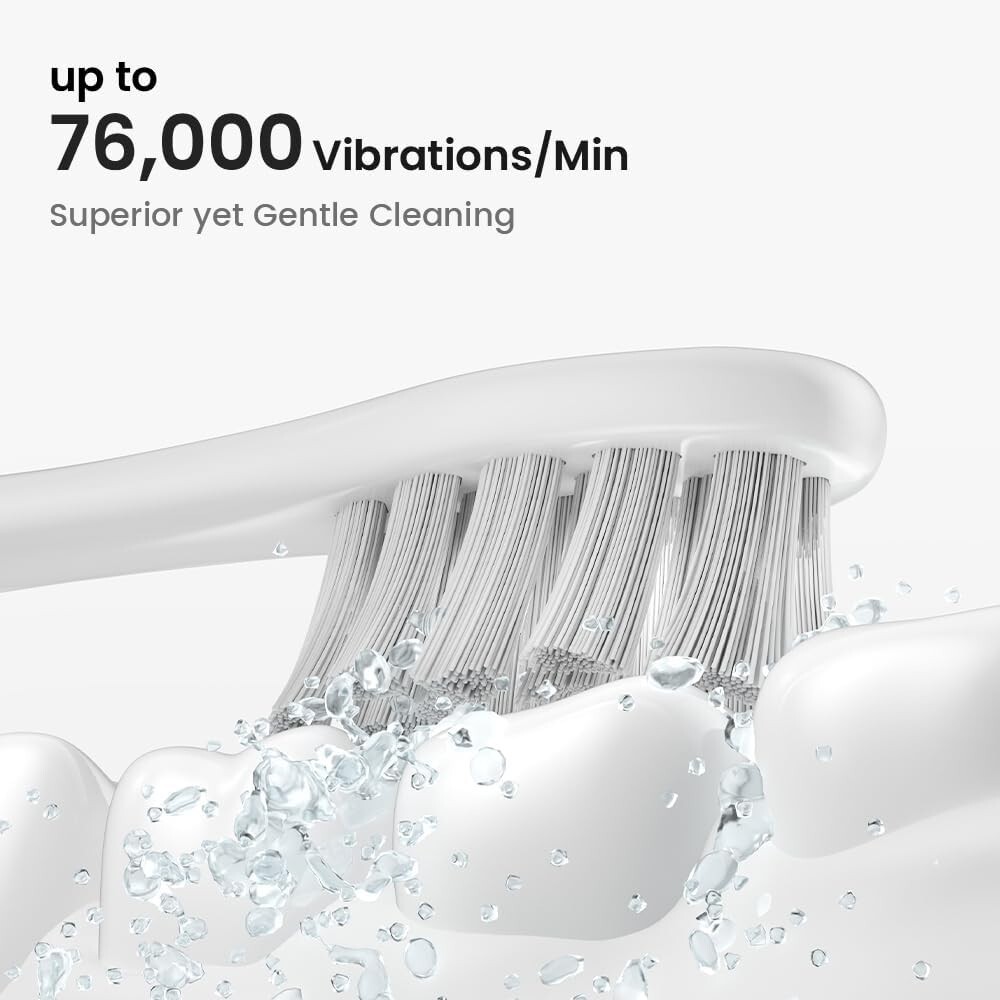 Electric Toothbrush for Adults with 6 Brush Heads & Travel Case, 5 Modes