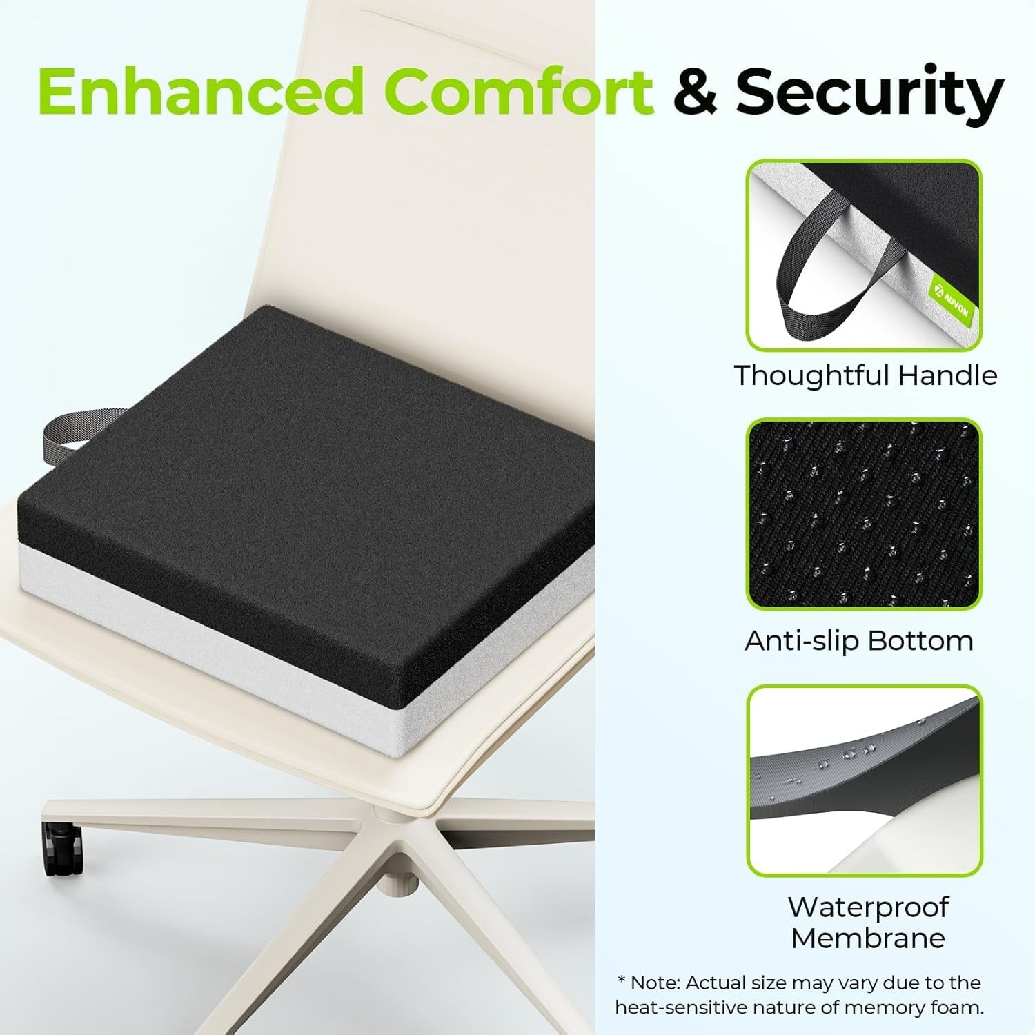 Ventilated Memory Foam Seat Cushion – Anti-Bedsore & Waterproof Comfort 18»x…