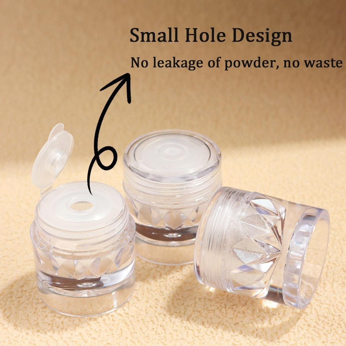3Pcs Moonlight White Pearl Chrome Nail Powder, Super Glossy Clear Mirror Effect