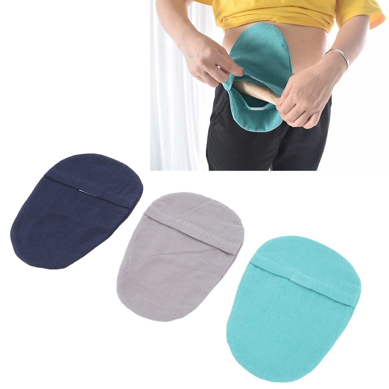 3pcs Ostomy Bag Cover Washable Detachable Dust Proof Mixed Colors Protective