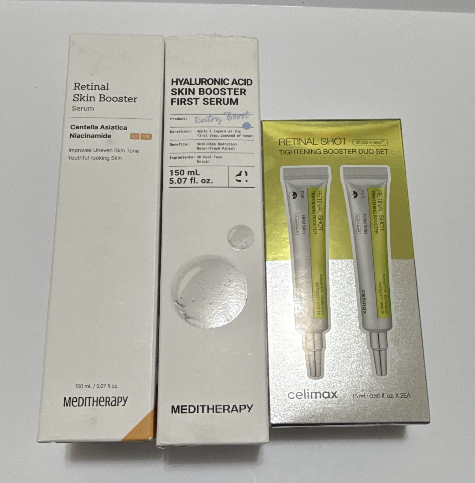 Korean Skincare Bundle Meditherapy Serums + Celimax Retinal Shot Duo Set