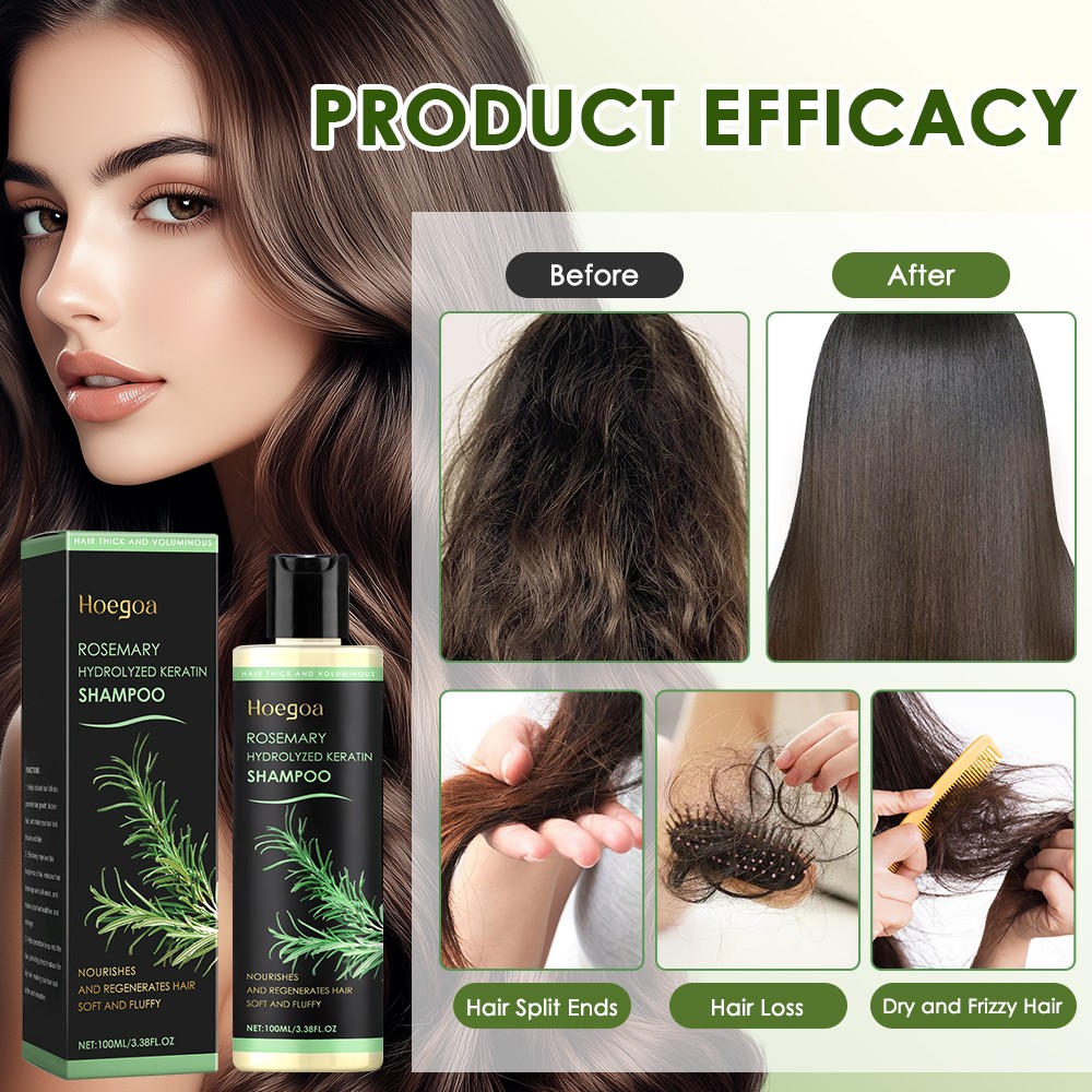 3PCS Organic Rosemary Hair Growth Shampoo for Natural Thickening & Strengthening
