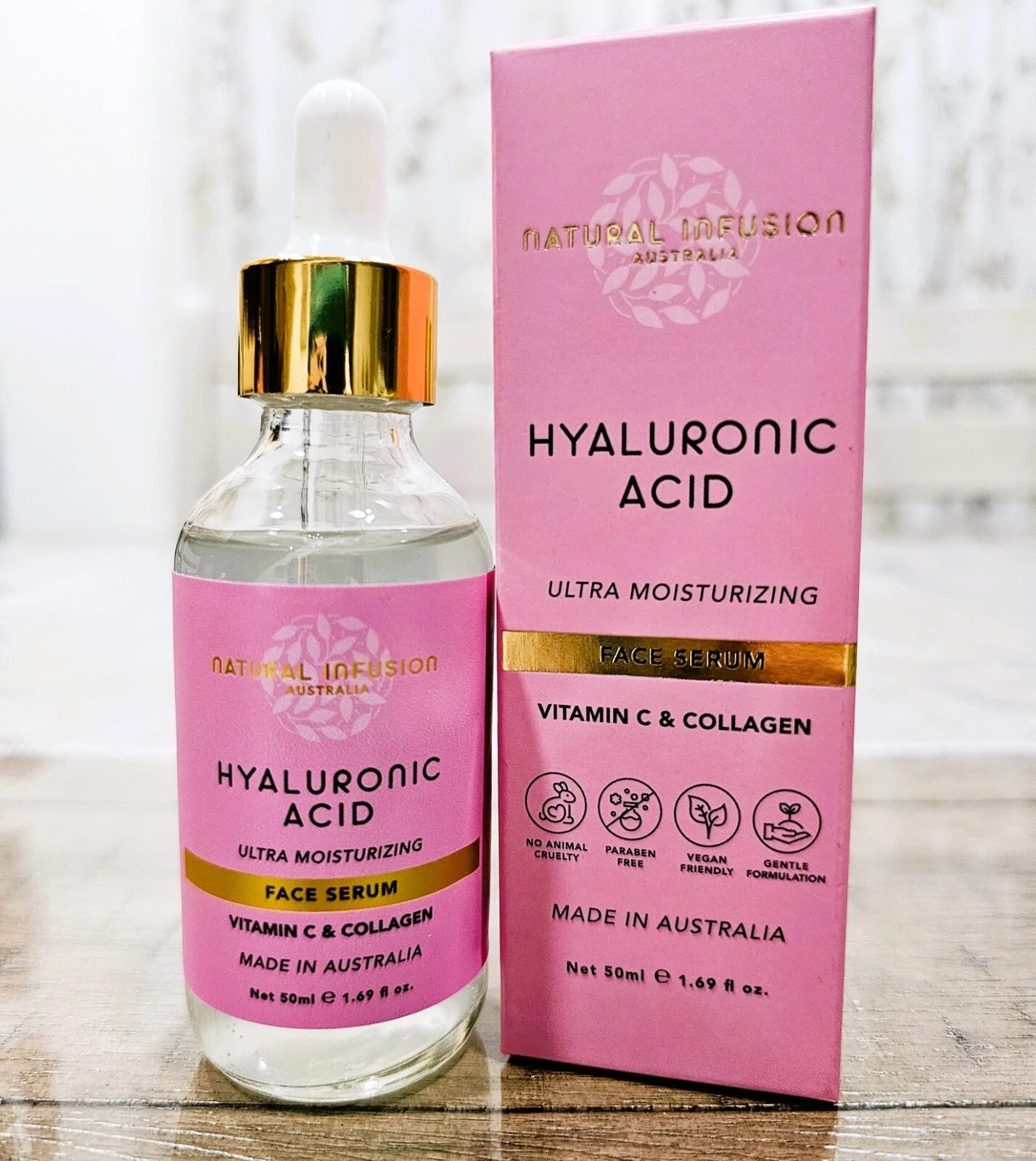 Natural Infusion Australia Hyaluronic Acid Vitamin C Collagen Face Serum 50ml t
