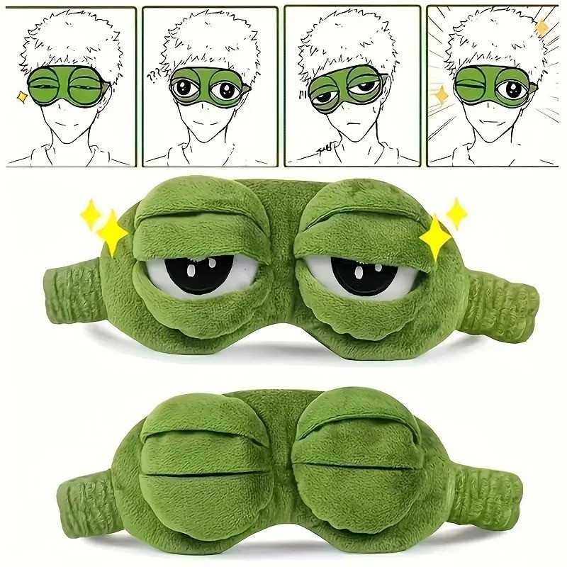 3D-Sad Frog Sleep Mask Natural Sleeping Eyeshade Cover Shade Eye Patch Women Men