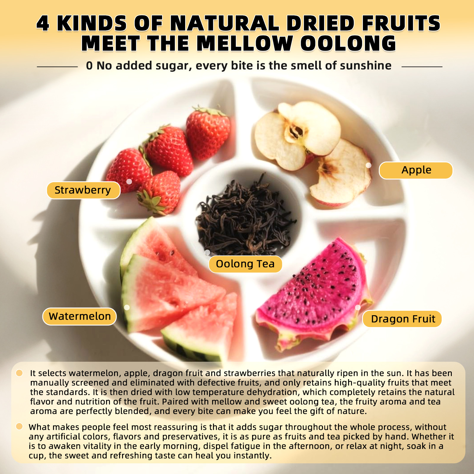 Oolong 30/90Tea Bags Tea &Strawberry,Watermelon, Apple Dragon Fruit