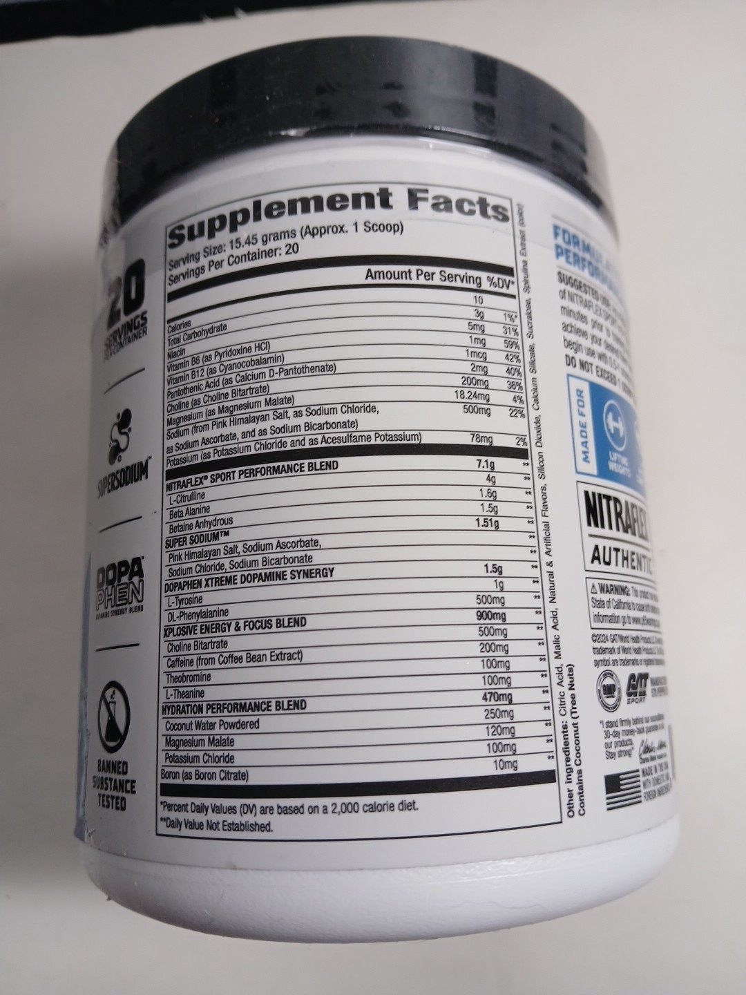 GAT Sport Nitraflex Advanced Pre-Workout 10.9 oz Blue Rasperry Exp. 07/2027