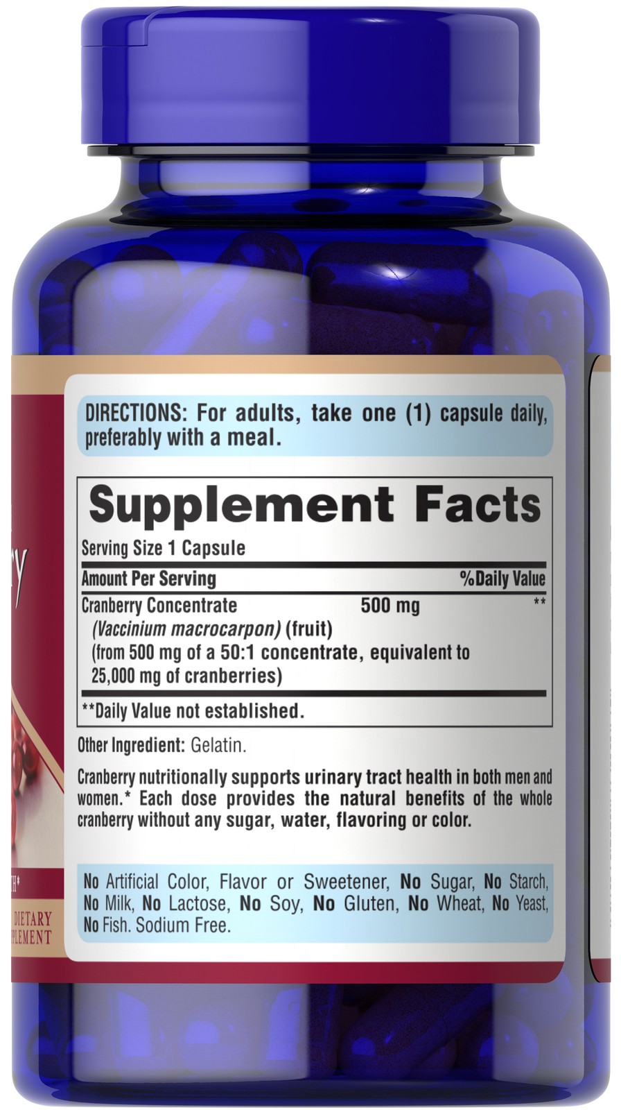 Puritan’s Pride One A Day Cranberry – 120 Capsules