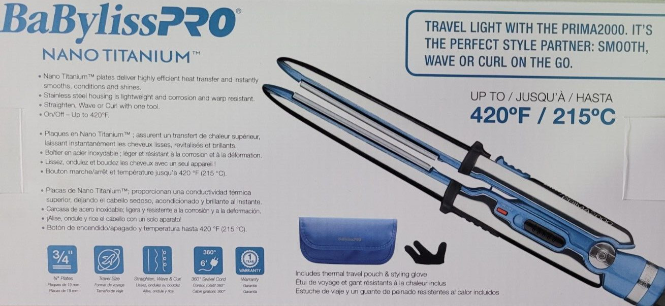 Babyliss #BABSS2000 PRIMA 2000 MINI FLAT IRON 3/4»