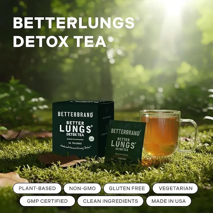 Betterbrand Lung Detox Tea Mullein Leaf Ginseng Elderberry Ginger Thyme