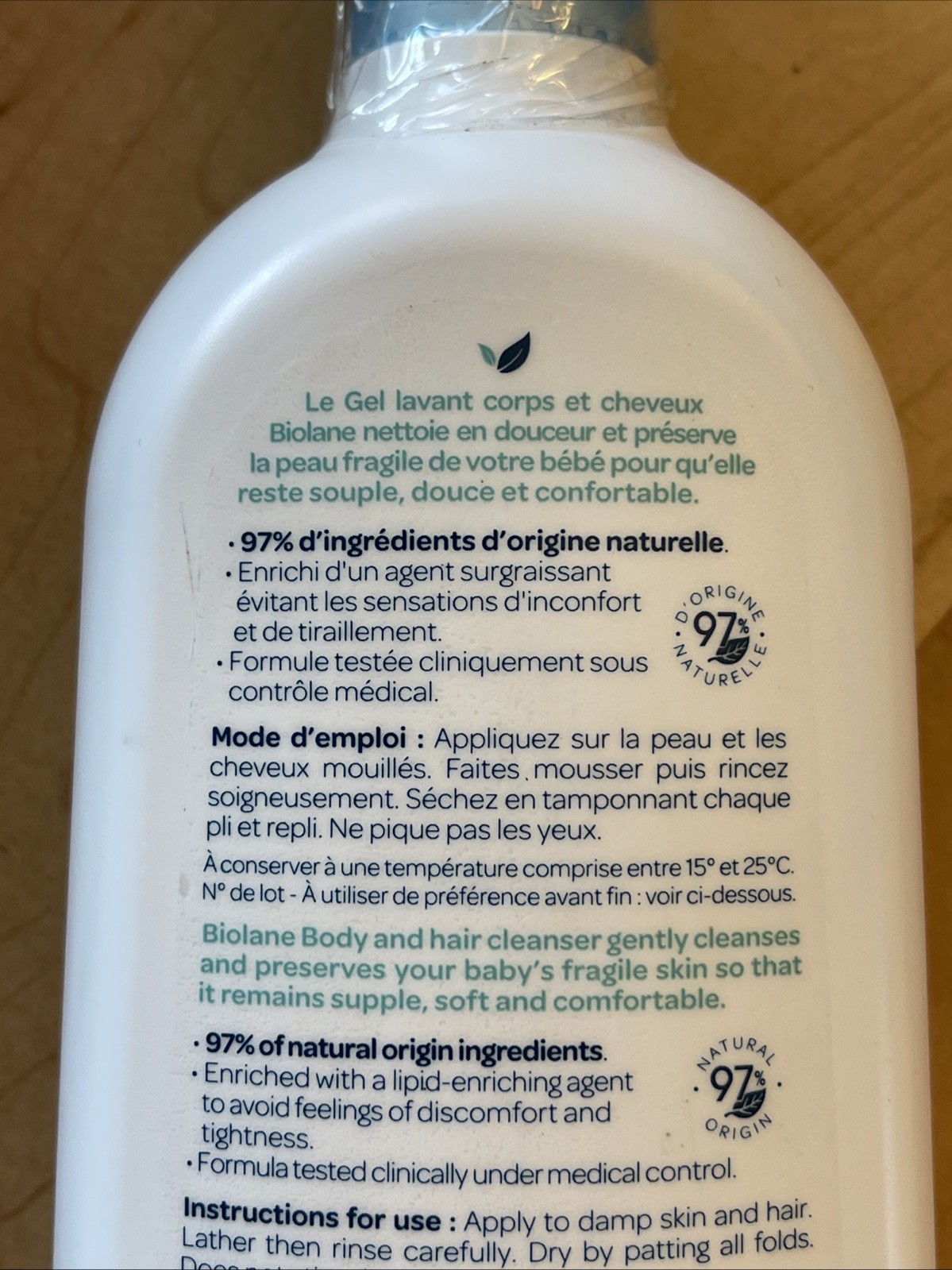Biolane Expert BODY AND HAIR CLEANSER cleanses & Protects BIG SIZE 750ml 06/28