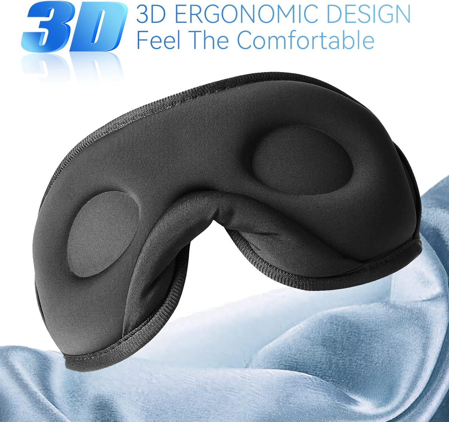 Sleep Headphones, Bluetooth 5.0 Wireless 3D Eye Mask, Lightimetunnel Washable Sl