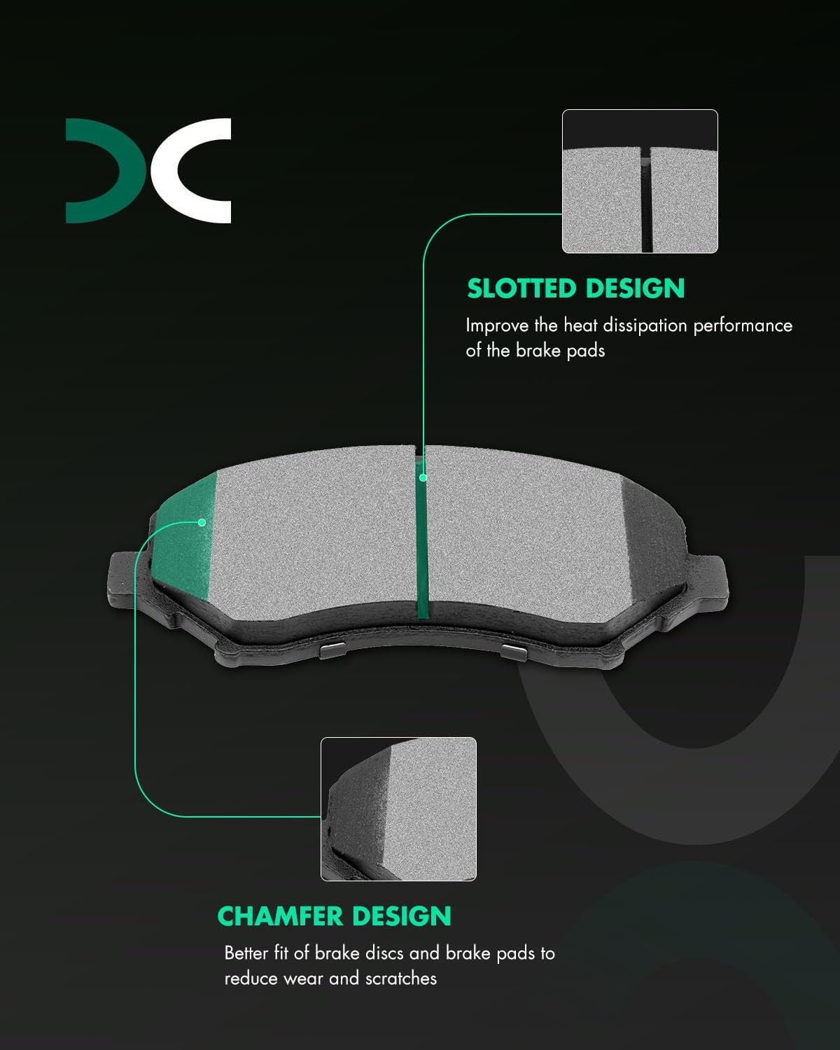SCITOO D1273 D1274 Front Rear Ceramic Brake Pads Sets Fit For Dodge Nitro 2007-2