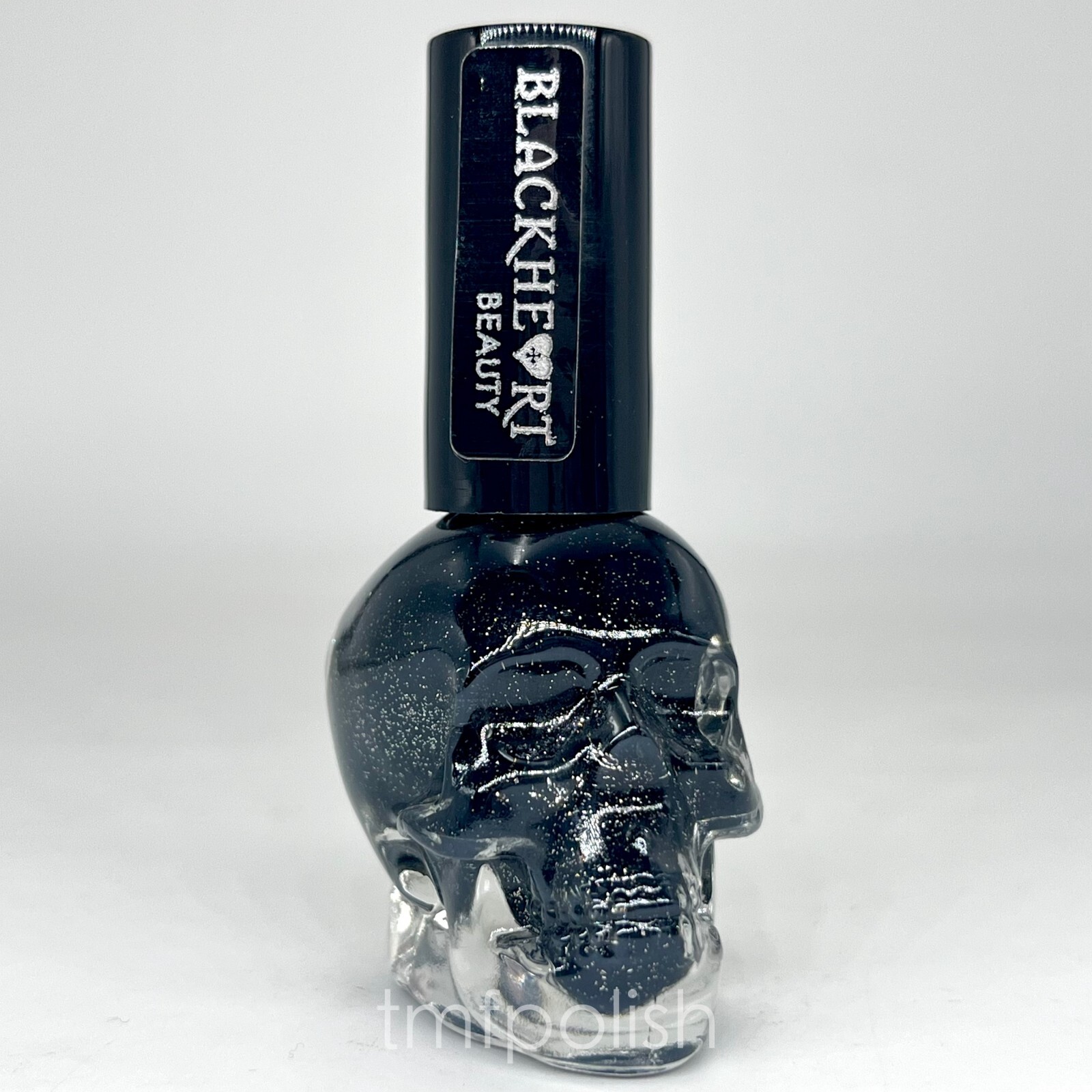 New Hot Topic Blackheart Skull Nail Polish – Black Sparkle 0.4 fl oz