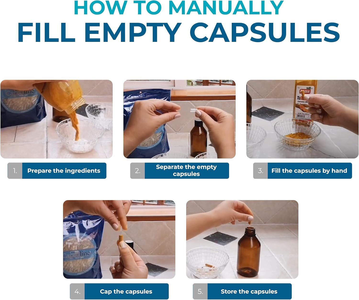 1000 Empty Gel Gelatin Capsules ~Size 0 ~Clear Bulk Kosher Separated