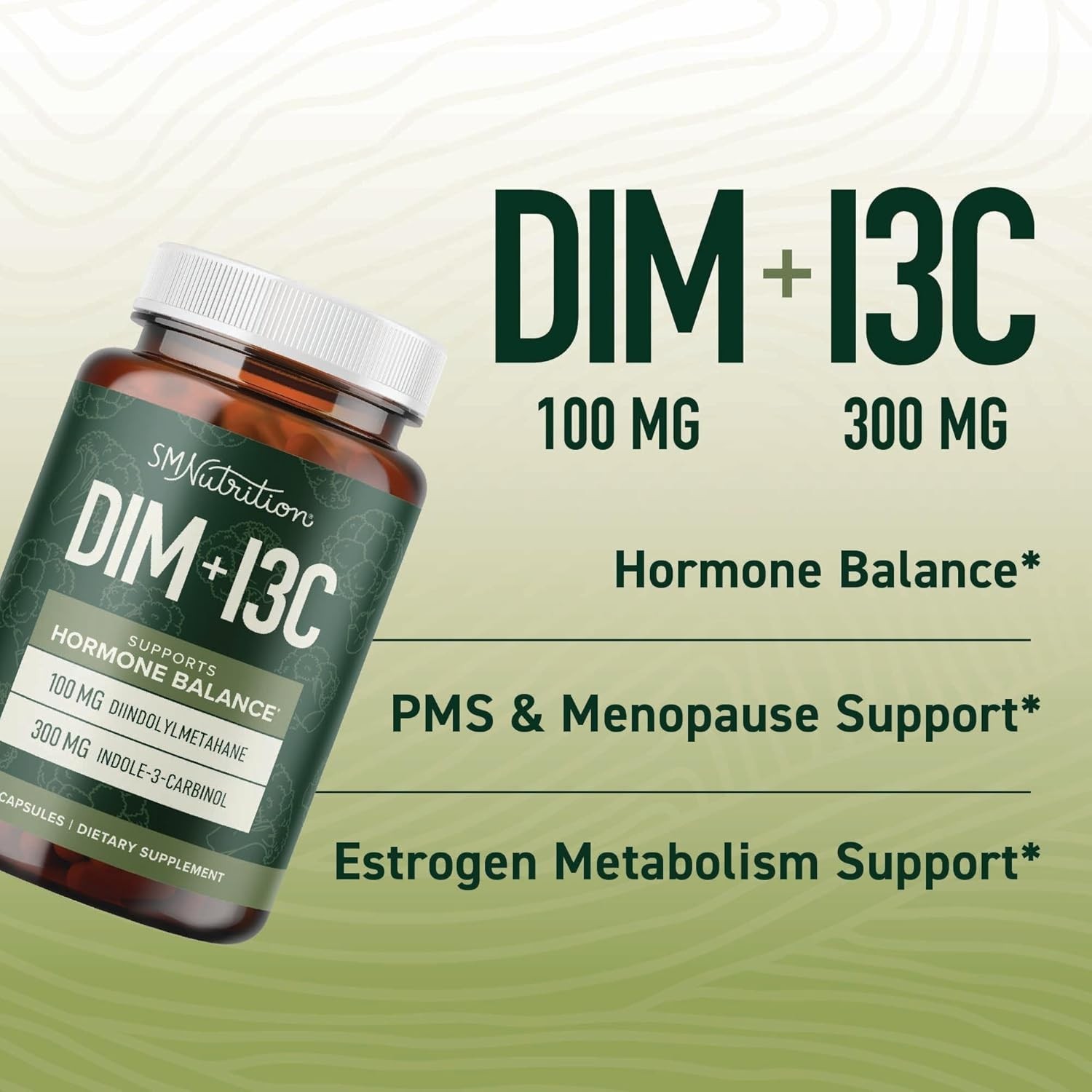 DIM & Indole 3 Carbinol for Hormone Balance for Women & Men | I3C Complex | E…