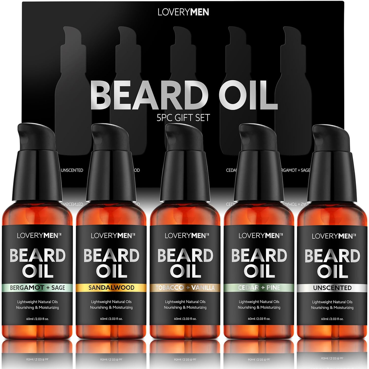 Deluxe Beard Oil for Men – Sandalwood, Tobacco Vanilla, Bergamot Sage, Cedar Pin