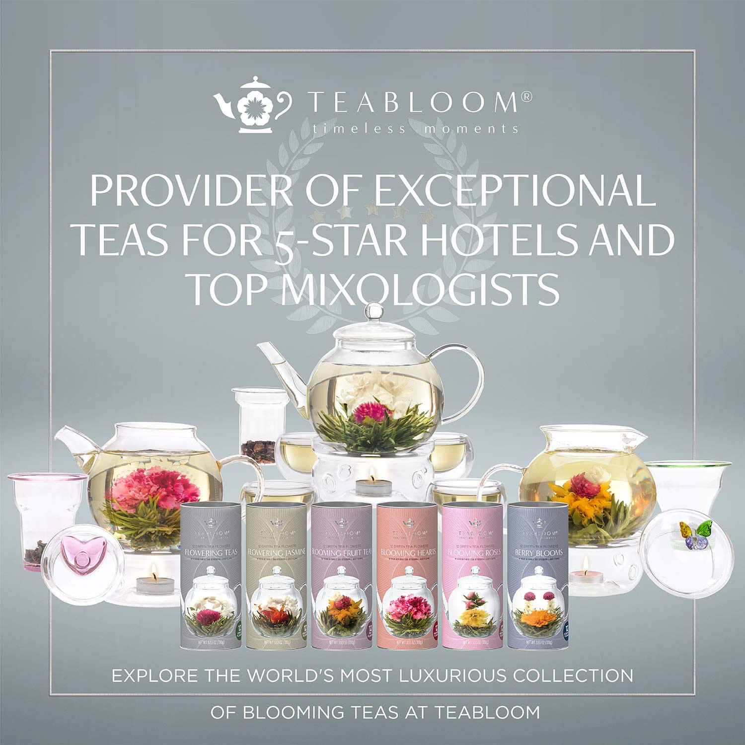Holiday Flowering Teas – 12 Assorted, Delicious Berry Blooming Teas – Premium Gr