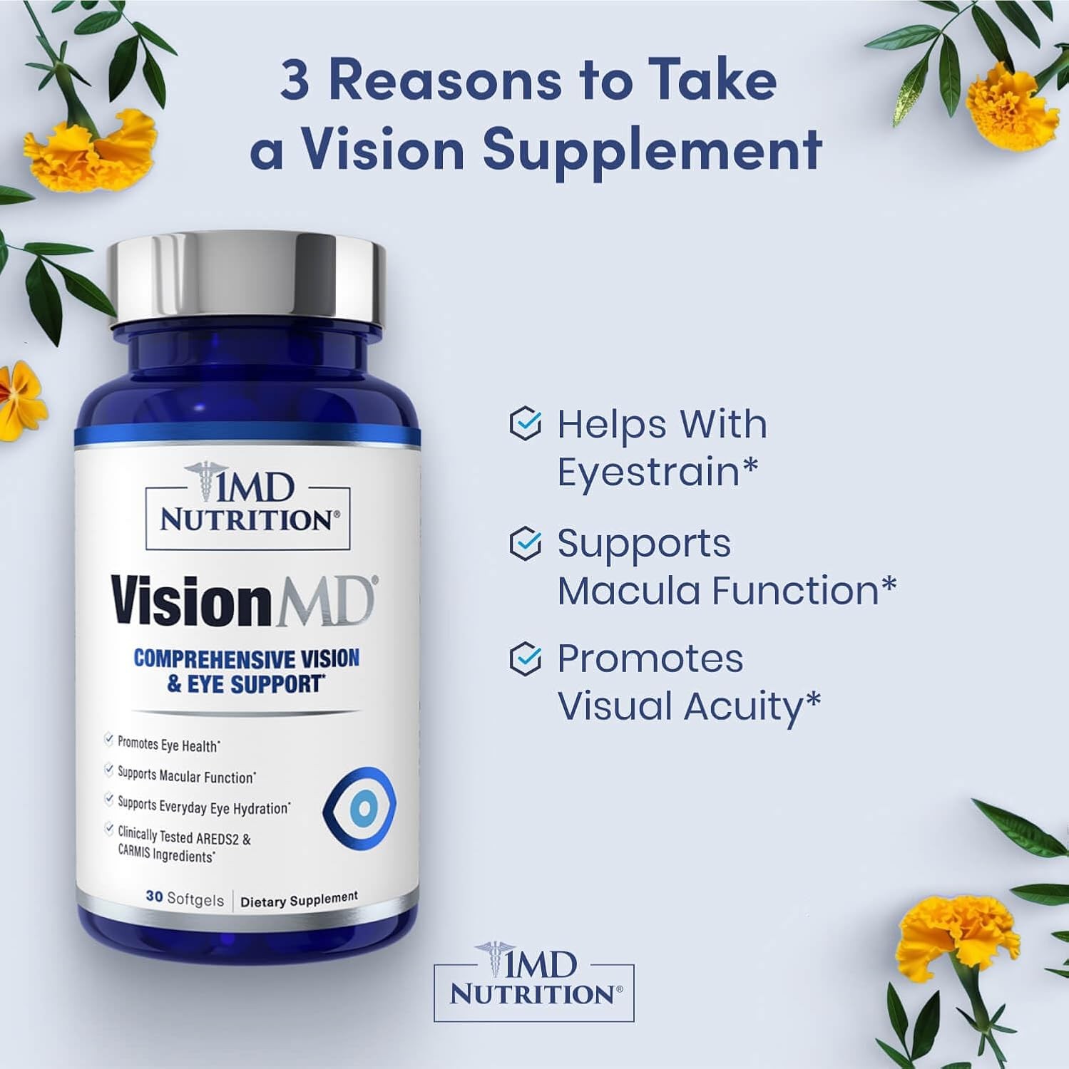 Eye Vitamin CARMIS – Eye Supplement for Adults – with OptiLut Lutein Zeaxanthin