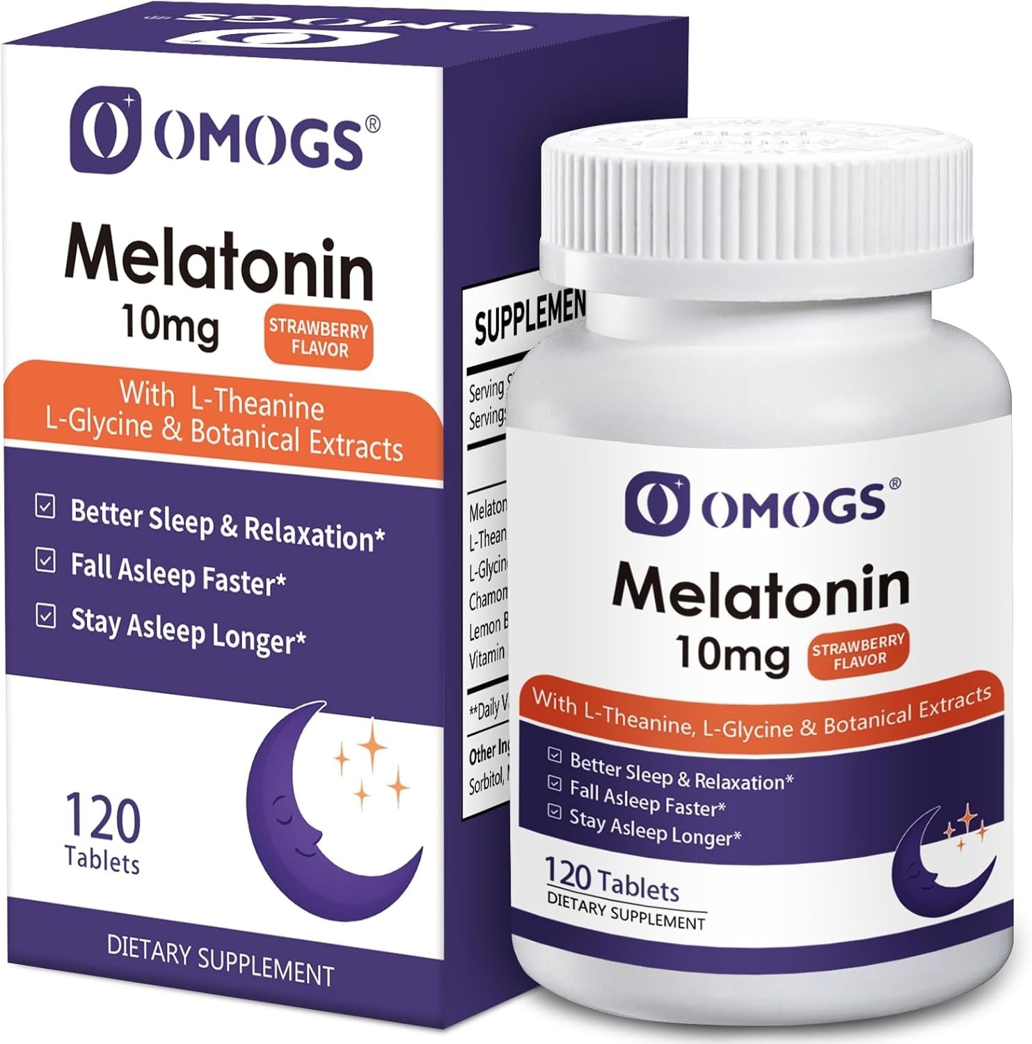 Delicious Strawberry Melatonin Tablets – 10mg Relaxation Support, 120-Day Supply