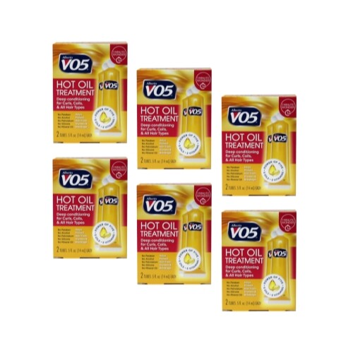 Alberto VO5 Moisturizing Hot Oil Treatment, 0.5 Ounce, 2-Count Tubes (6 Pack)