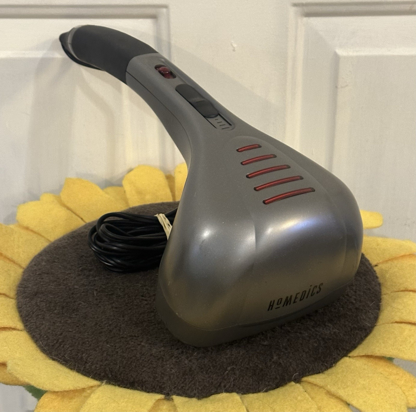 HoMedics PA-100H Handheld Percussion Massager w/ Heat, Corded 120V, Gray