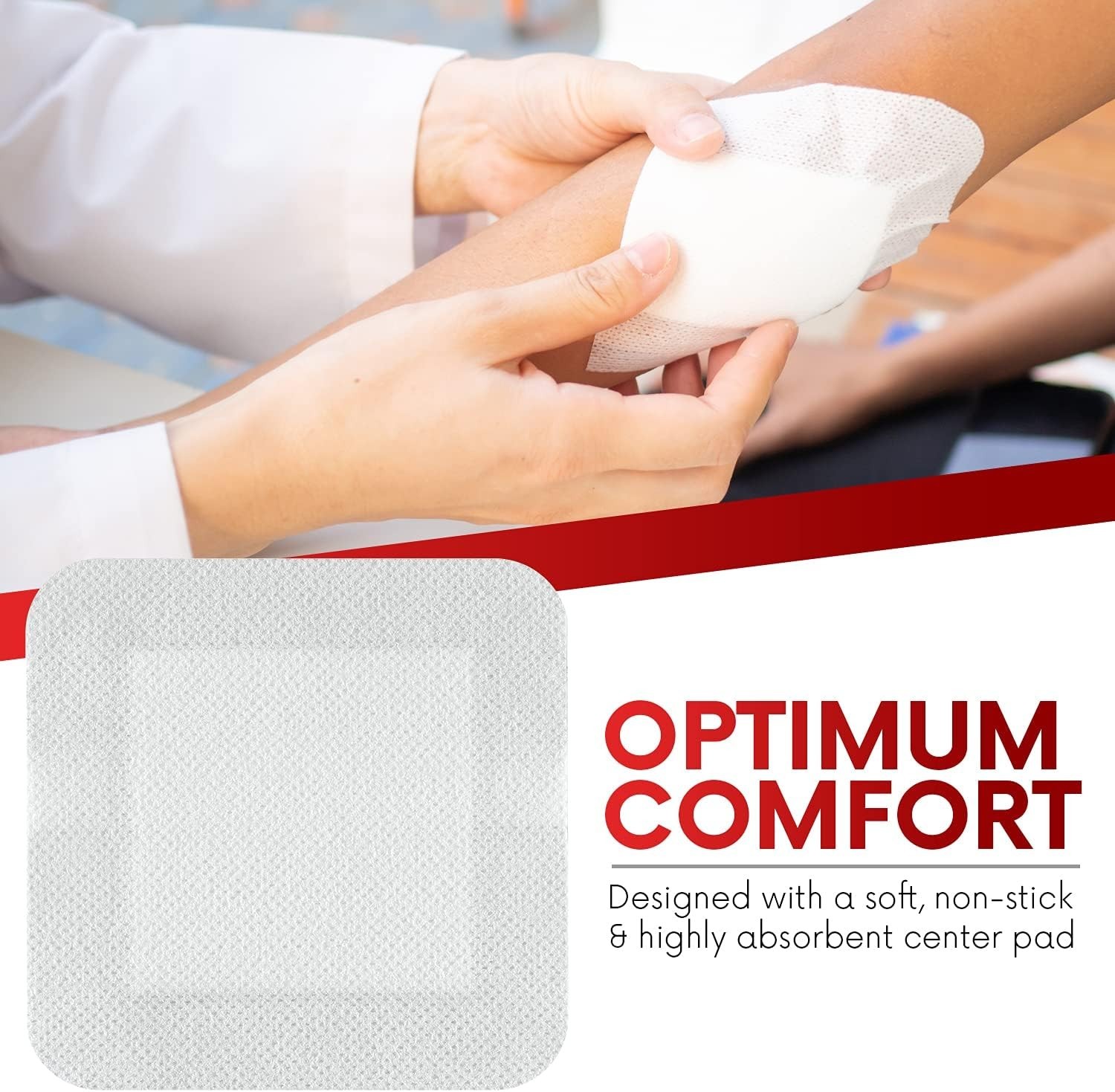Comfortable 30 Count 4×4″ Non-Stick Island Dressing for Fast Wound Healing