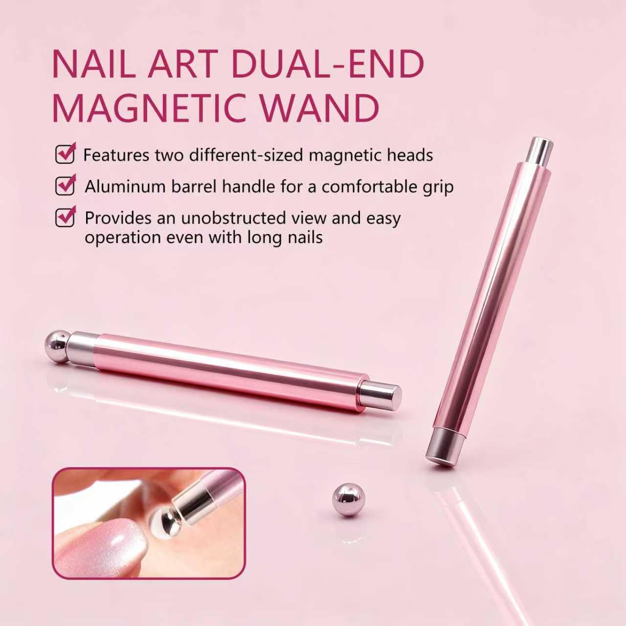 Magnet for Cat Eye Gel Polish,2025 New Double-Head Cat Eye Magnetic Nail Art Too