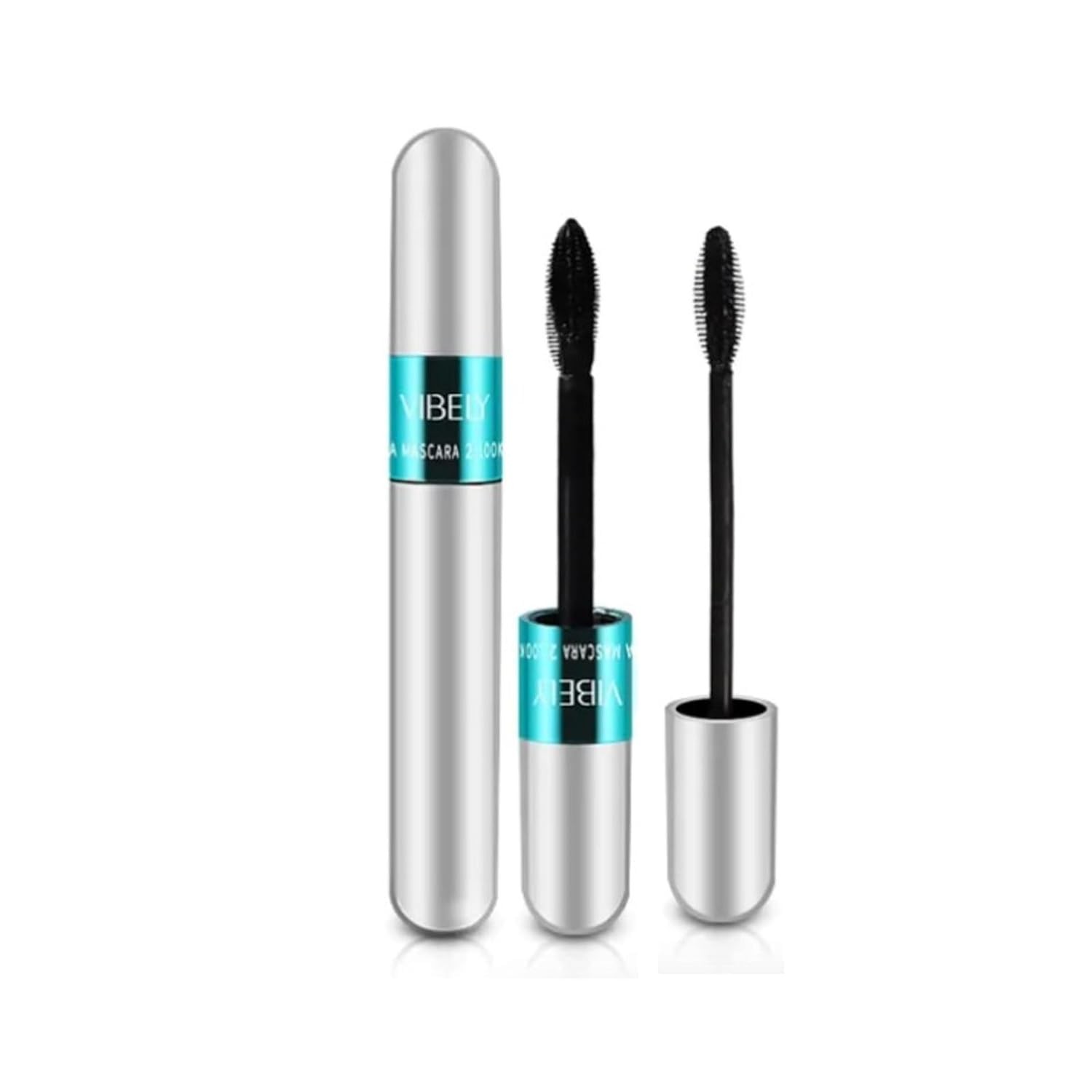 Vibely 2 In 1 Eye Lash Mascara Fast/Quick Dry, Natural, Waterproof, Black