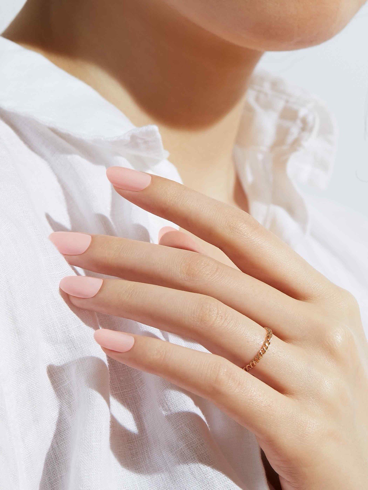 Static Nails Reusable Nude Glaze Round Press-On Nails Waterproof Shiny